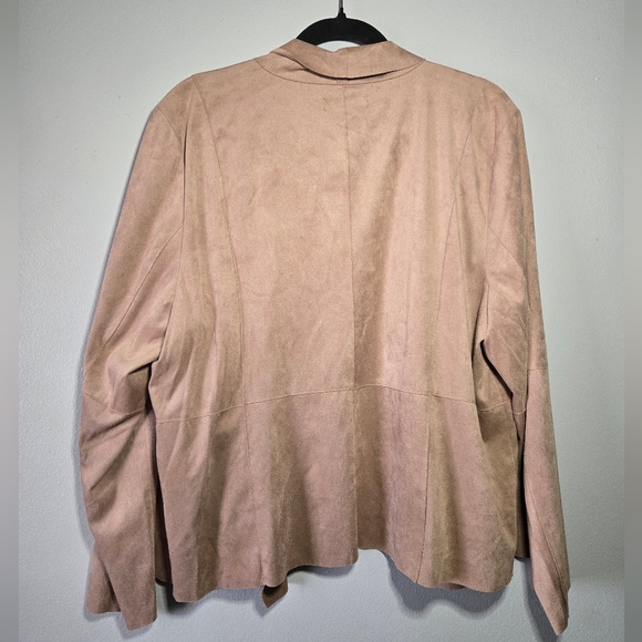 Bagatelle Women's Faux Suede Drape Jacket~ Plus Size 2X - Picture 3 of 7